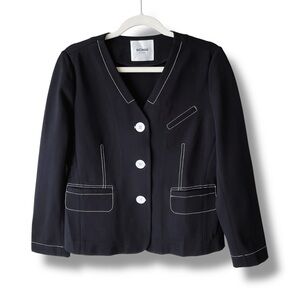 Uchuu Montreal Contrast Stitch Collarless Black Blazer Uchuu Size 2/ Size 8-10